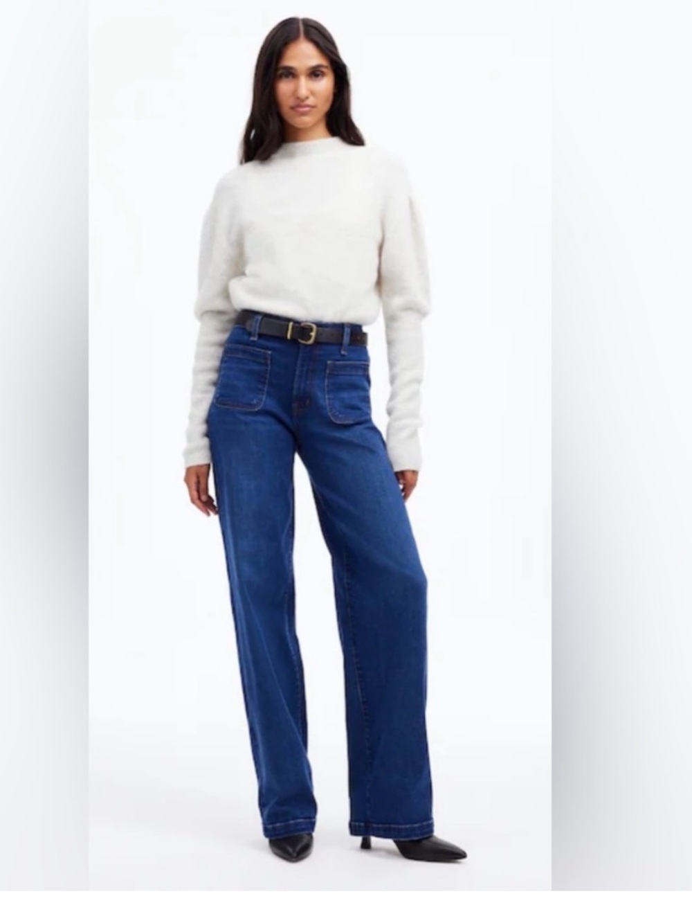 Madewell Emmett Wide-Leg Full Length Jean Patch Pocket